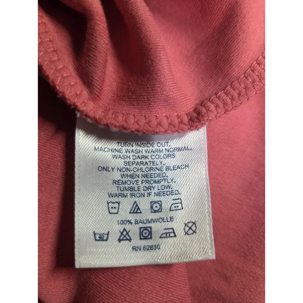 Lands' End Shirt Kids Large 14-16 Pink Mock Neck‎ Long Sleeve Cotton Tee Top